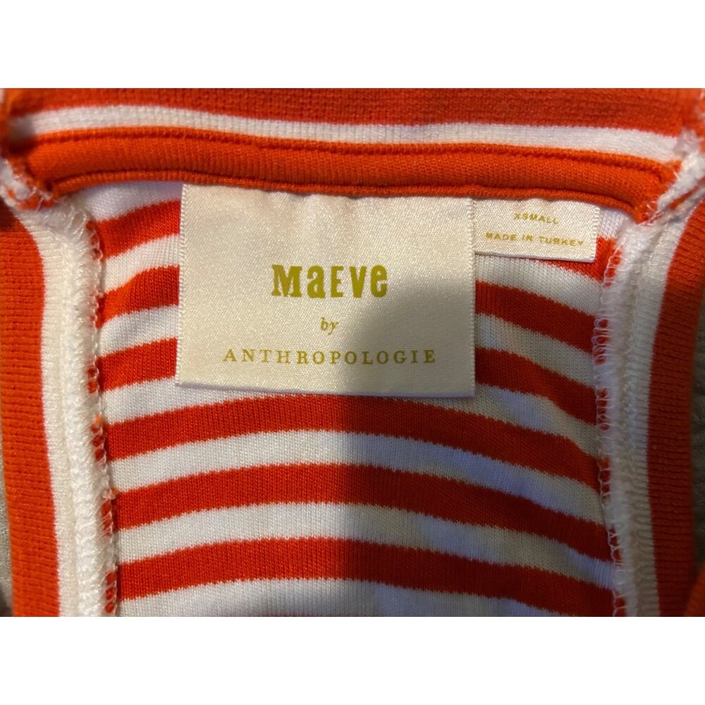 Anthropologie Maeve Striped Navy V-neck Tank Top Racerback Size XS Nautical Summ - Picture 5 of 8